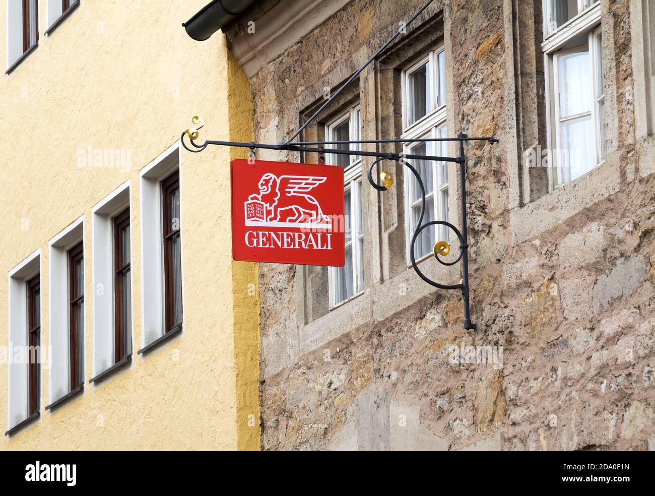 Rothenburg, Bayern, Germany: Assicurazioni Generali S.p.A. is the largest  insurance company in Italy and one of the largest in Europe Stock Photo -  Alamy