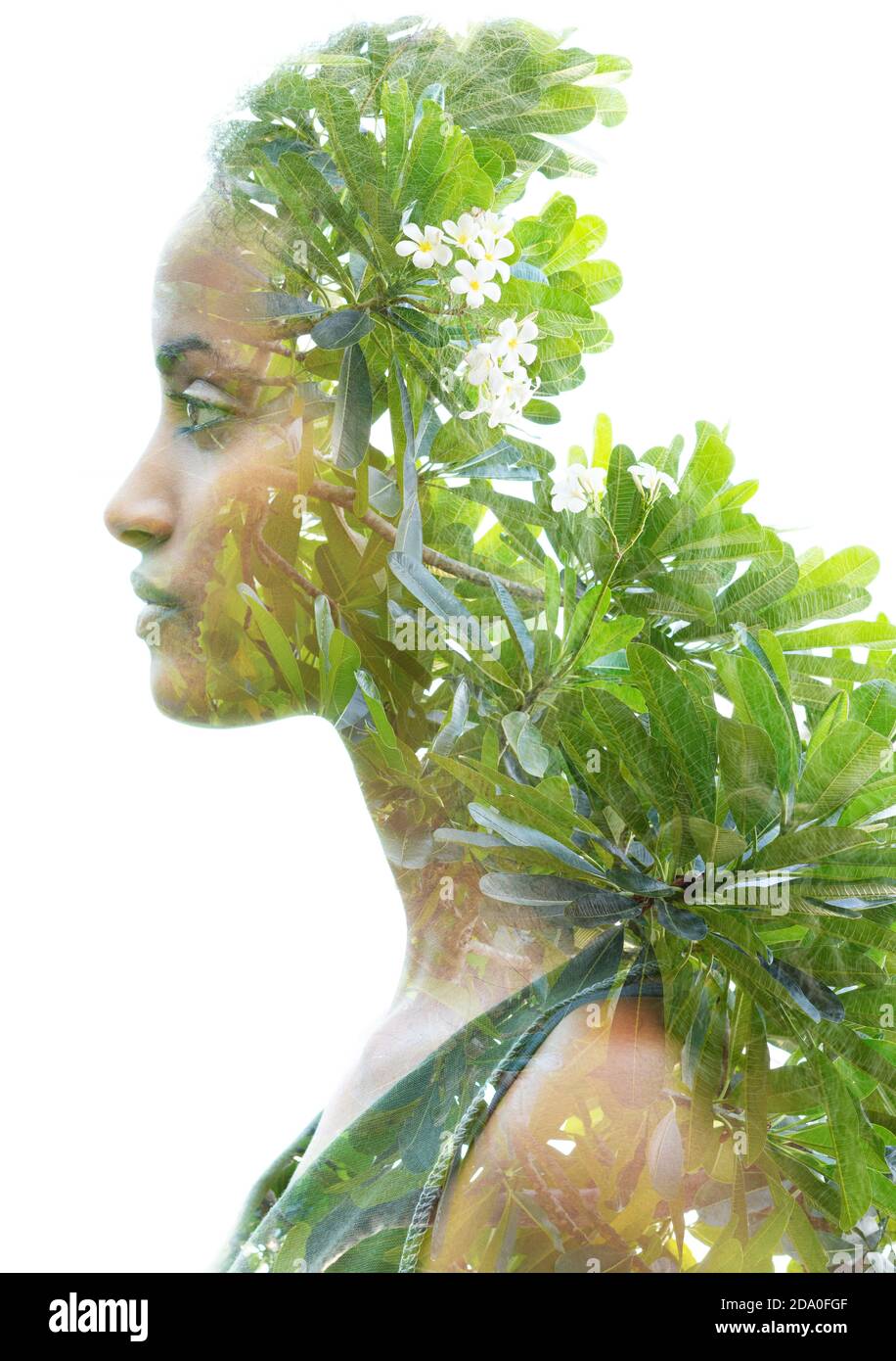 Surreal creative double exposure portrait Stock Photo - Alamy