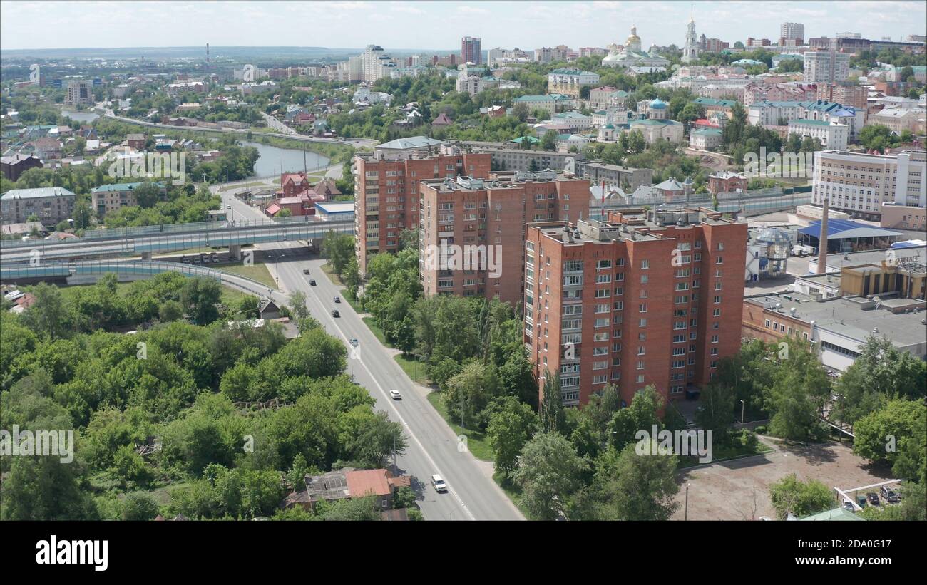 Cities Penza Russia. Penza from the air in the summer. Penza, Russia Stock Photo