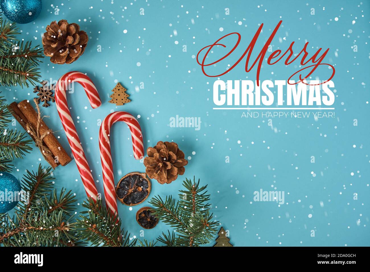 Merry Christmas and Happy New Year greeting card. Christmas background ...