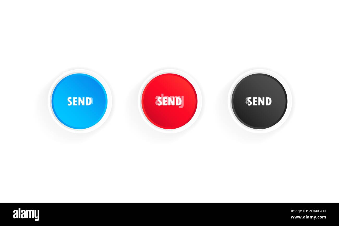 Send button icon set. Sending mail, message, text, letter. Vector on ...