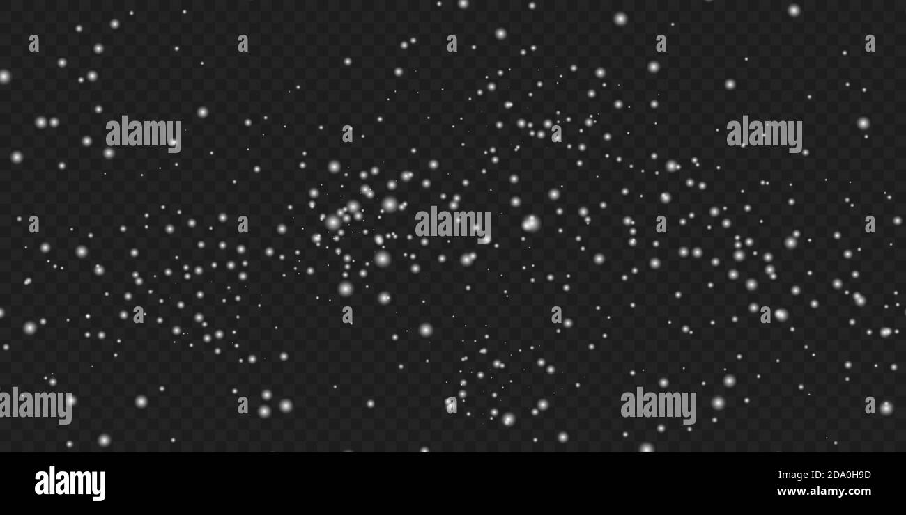 Realistic snowfall cloud effect. White snow cloud with blizzard on ...