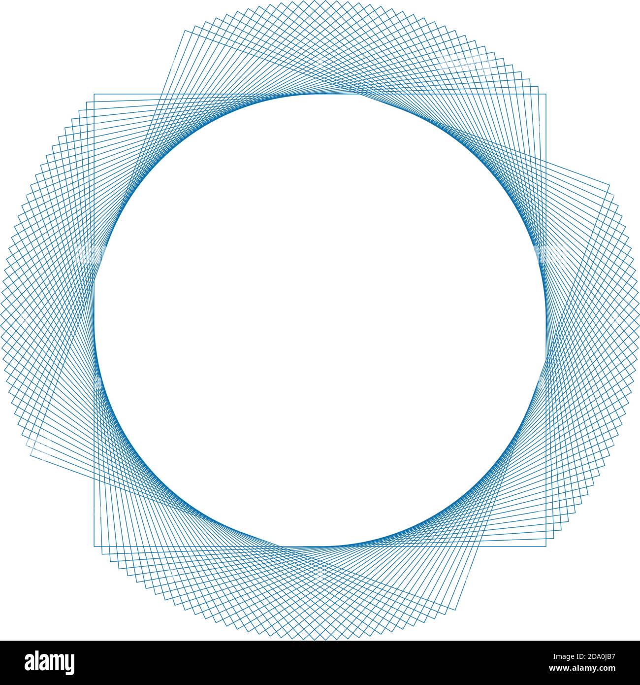Vector abstract geometric picture. Blue line flower Stock Vector