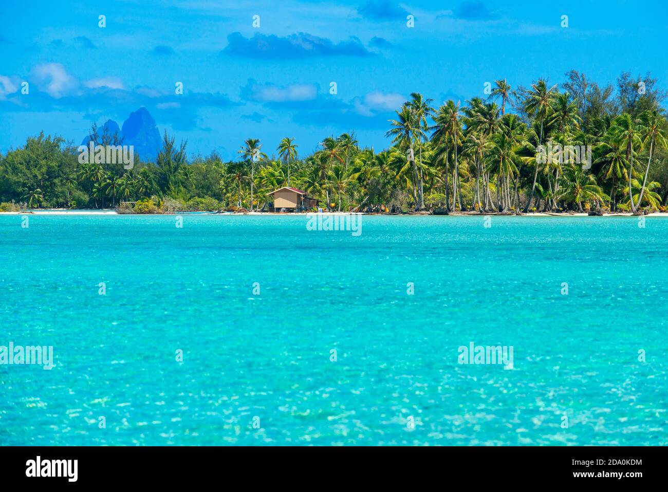 Tropical paradise seascape Taha'a island landscape, French Polynesia ...
