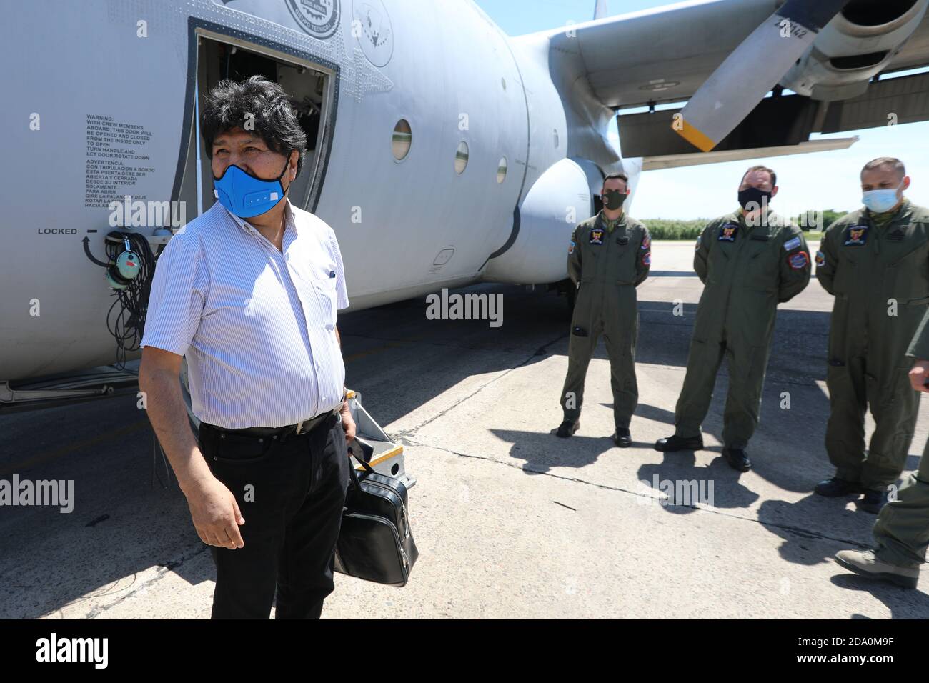 09 November 2020 Argentina El Palomar Evo Morales L Ex President Of Bolivia 2006 2019 Is Standing In Front Of A Plane Of The Argentinean Armed Forces At El Palomar Airport Before He Starts