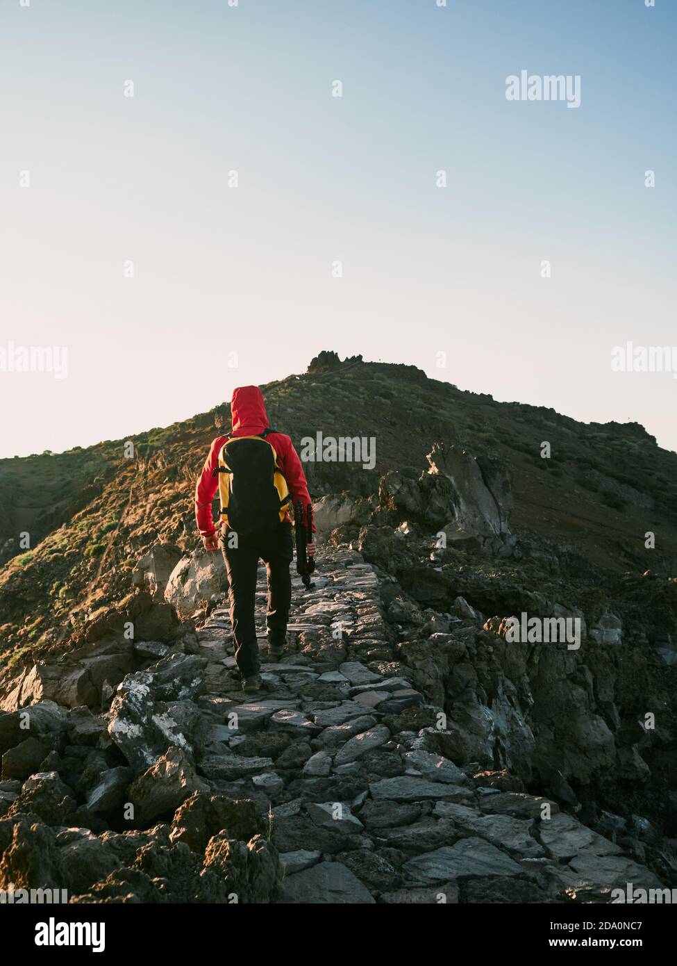 Male hiker walk up rocky hi-res stock photography and images - Alamy