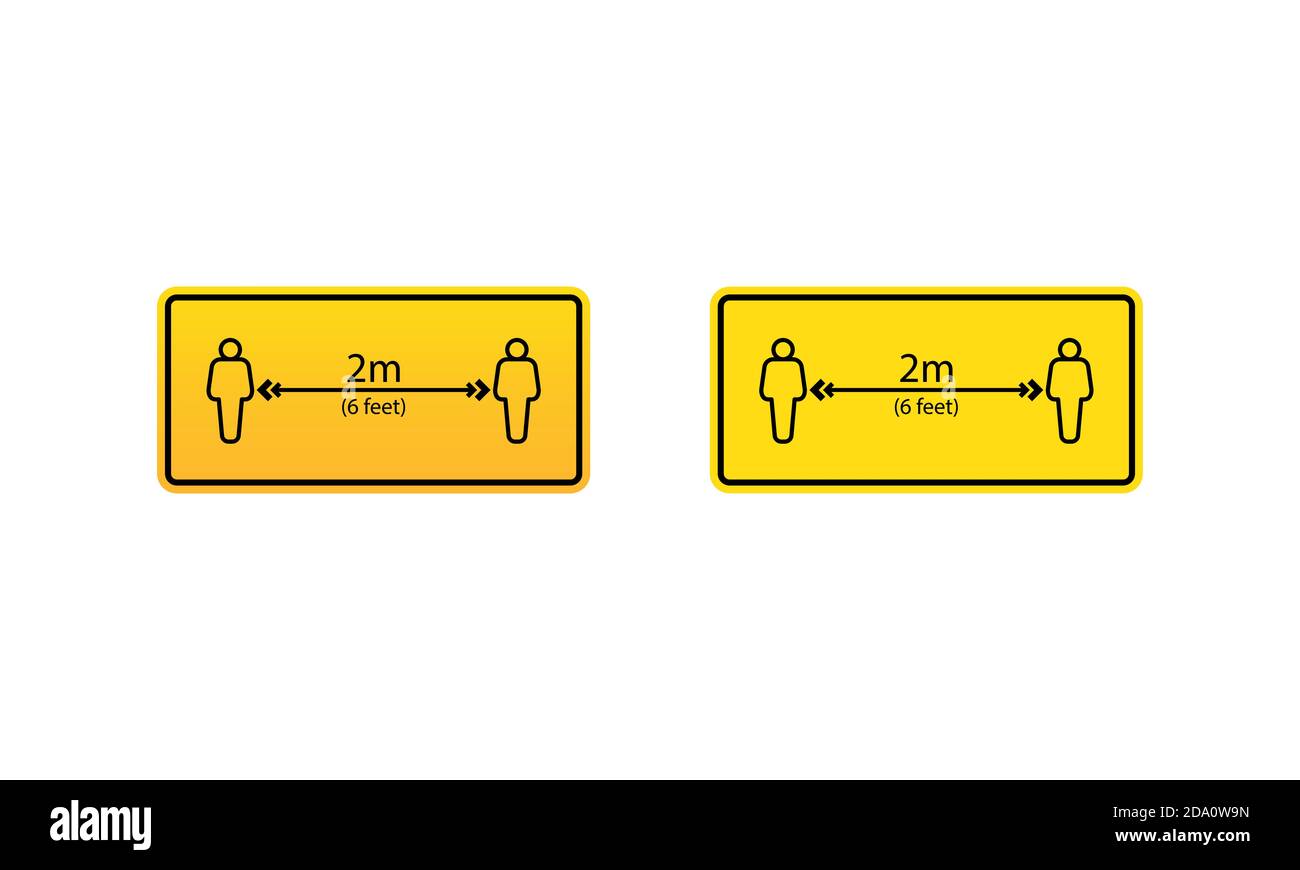 Social distance icon. Keep safe distance in public. Vector on isolated white background. EPS 10 Stock Vector