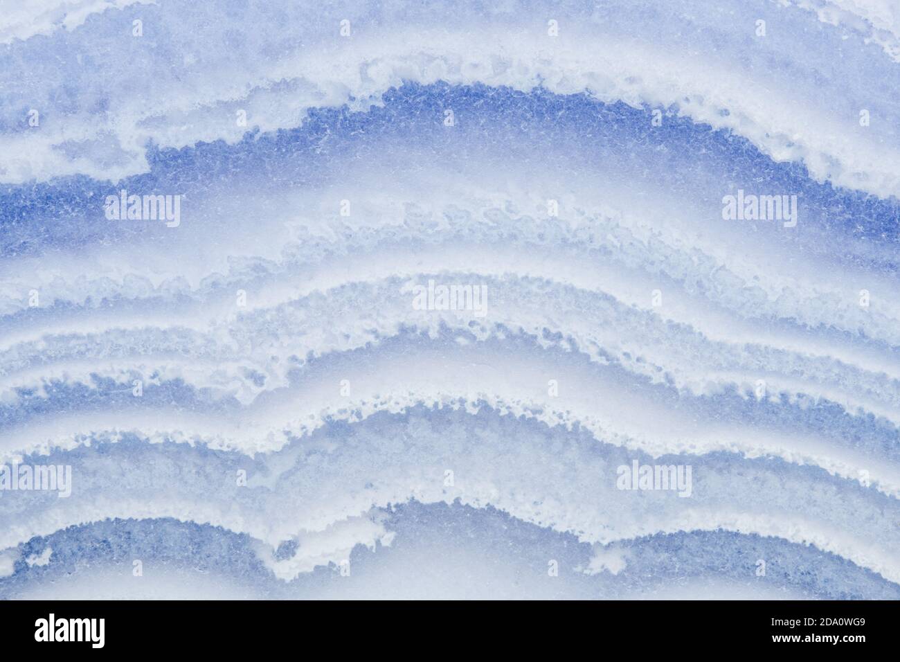 Macro photograph of the banding pattern in a Blue Lace agate from Africa Stock Photo