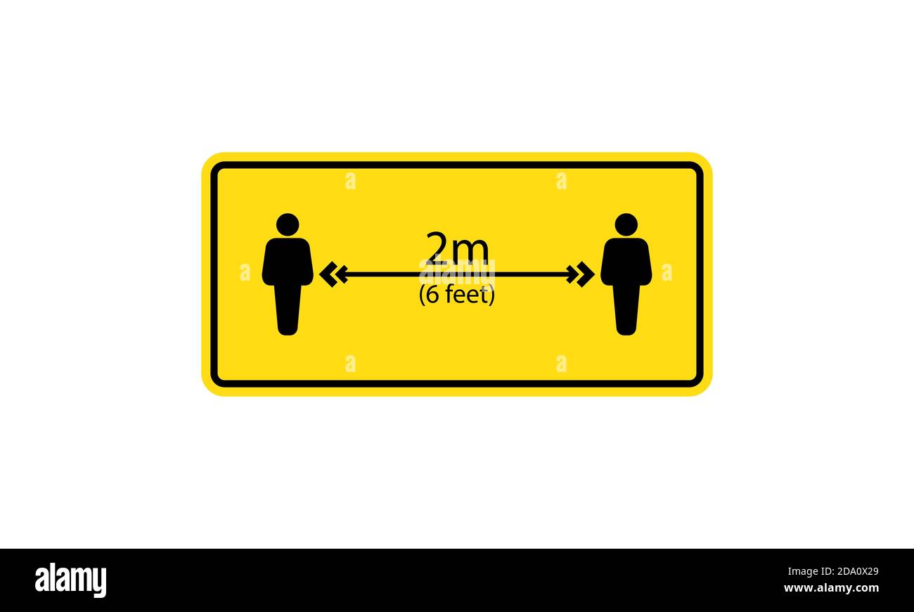 Social distancing icon. Keep your distance 6 feet sign. Vector on isolated white background. EPS 10 Stock Vector