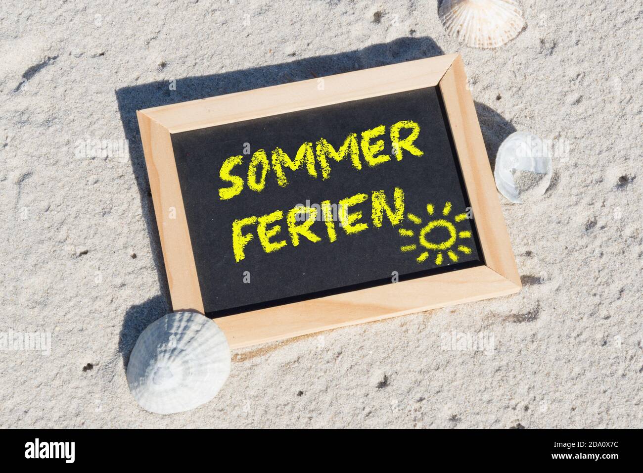 A chalk board on the beach and the summer vacation Stock Photo - Alamy