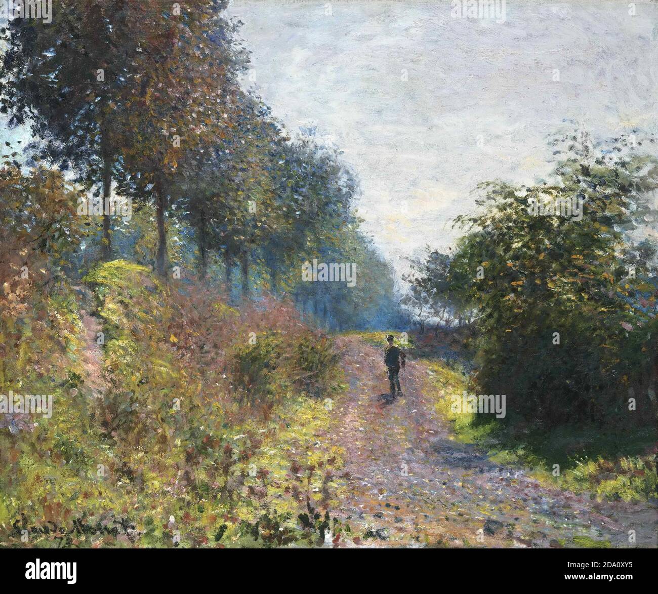 Claude Monet, French, 1840-1926 -- The Sheltered Path. 1873. Stock Photo