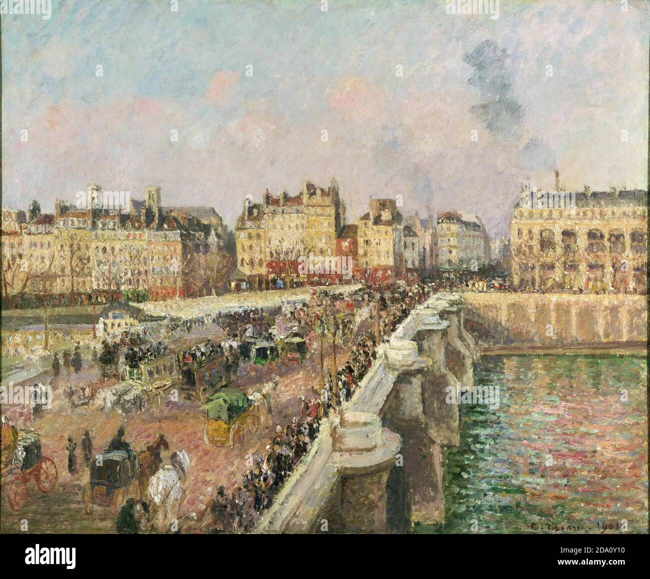 Camille Pissarro, French, 1830-1903 -- Afternoon Sunshine, Pont Neuf. Stock Photo