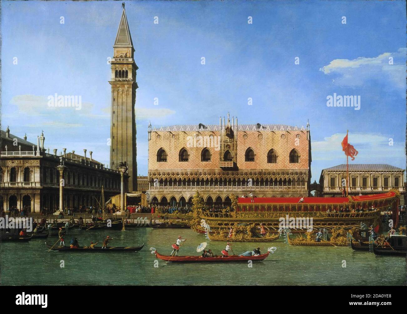 Canaletto (Giovanni Antonio Canal), Italian (active Venice, Rome, and England), 1697-1768 -- The Bucintoro at the Molo on Ascension Day. Stock Photo