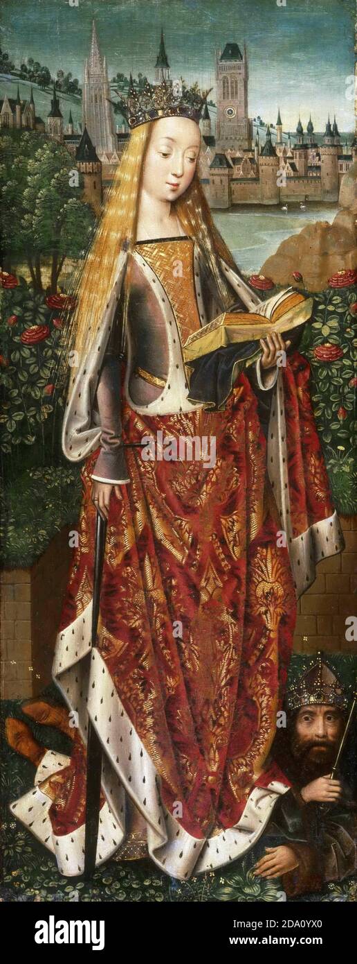 Master of the Legend of Saint Lucy, Netherlandish (active Bruges), active c. 1470-c. 1500 -- Saint Catherine of Alexandria. Stock Photo