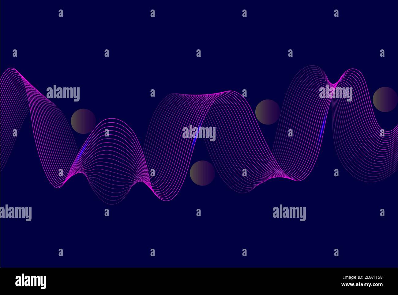 Abstract geometric background with dynamic linear waves. Purple neon ...