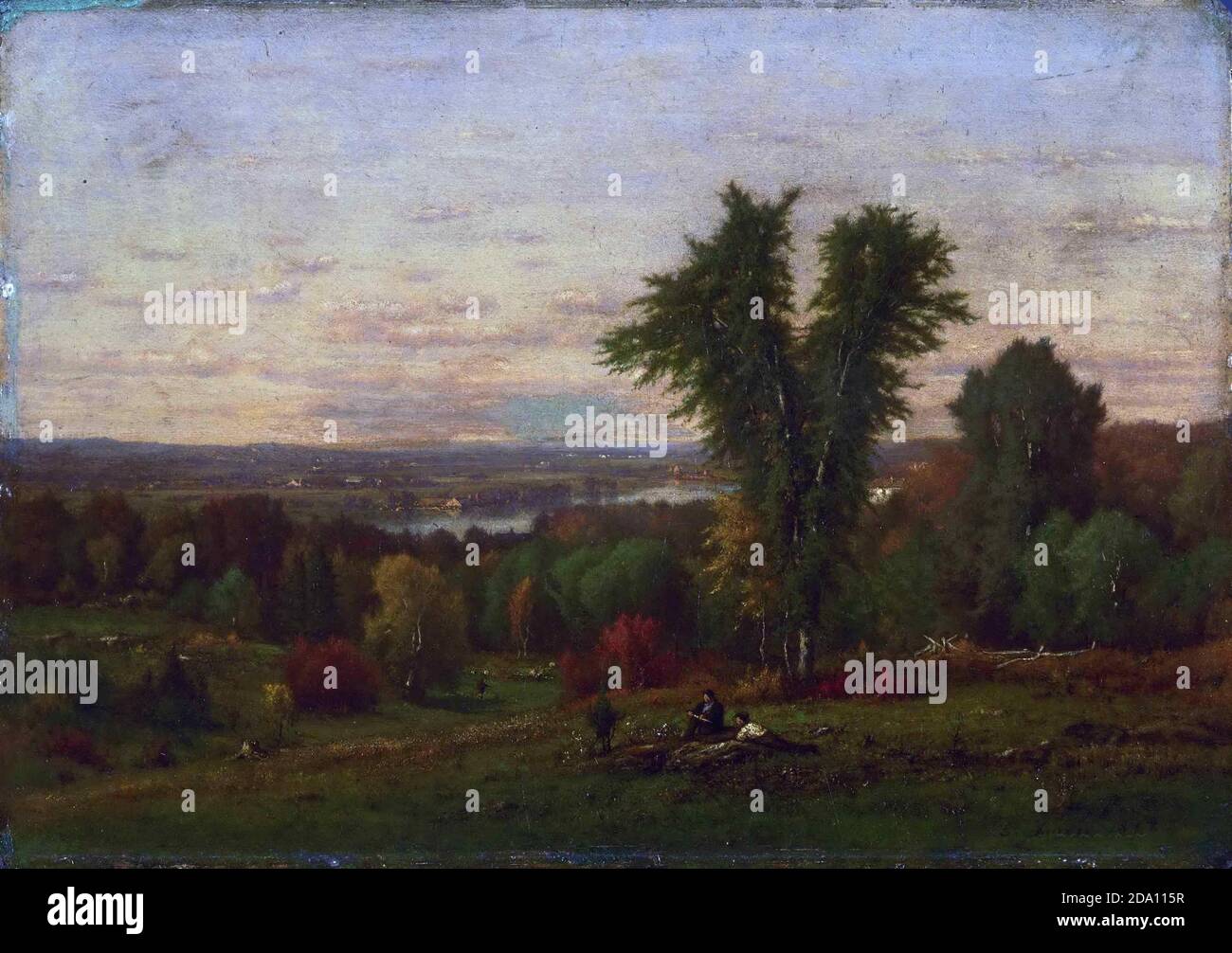 George Inness, American, 1825-1894 -- Landscape near Medfield, Massachusetts Stock Photo