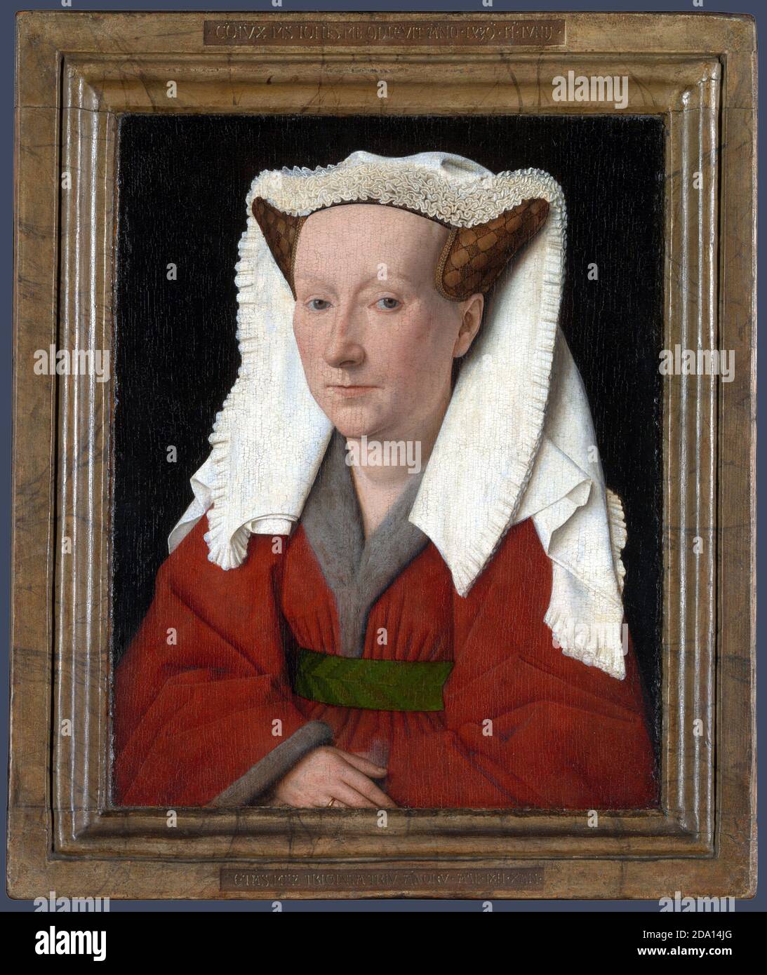 Eyk, Jan van - Portrait of Margareta van Eyck. Old European oil painting, classic style. Stock Photo