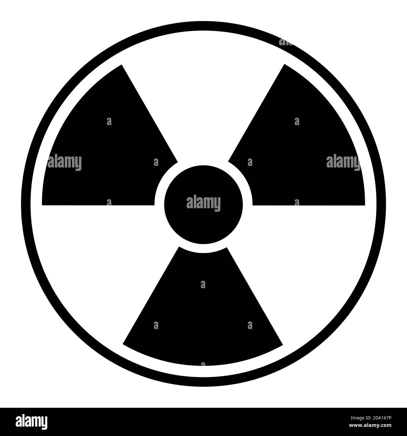 Radioactive hazard sign. Black isolated icon vector illustration. Stock Vector
