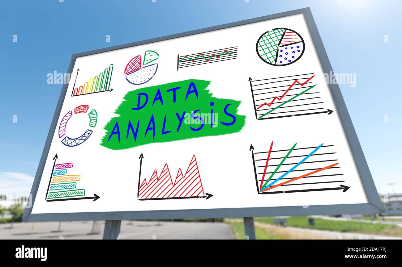 Data analysis concept drawn on a billboard Stock Photo - Alamy