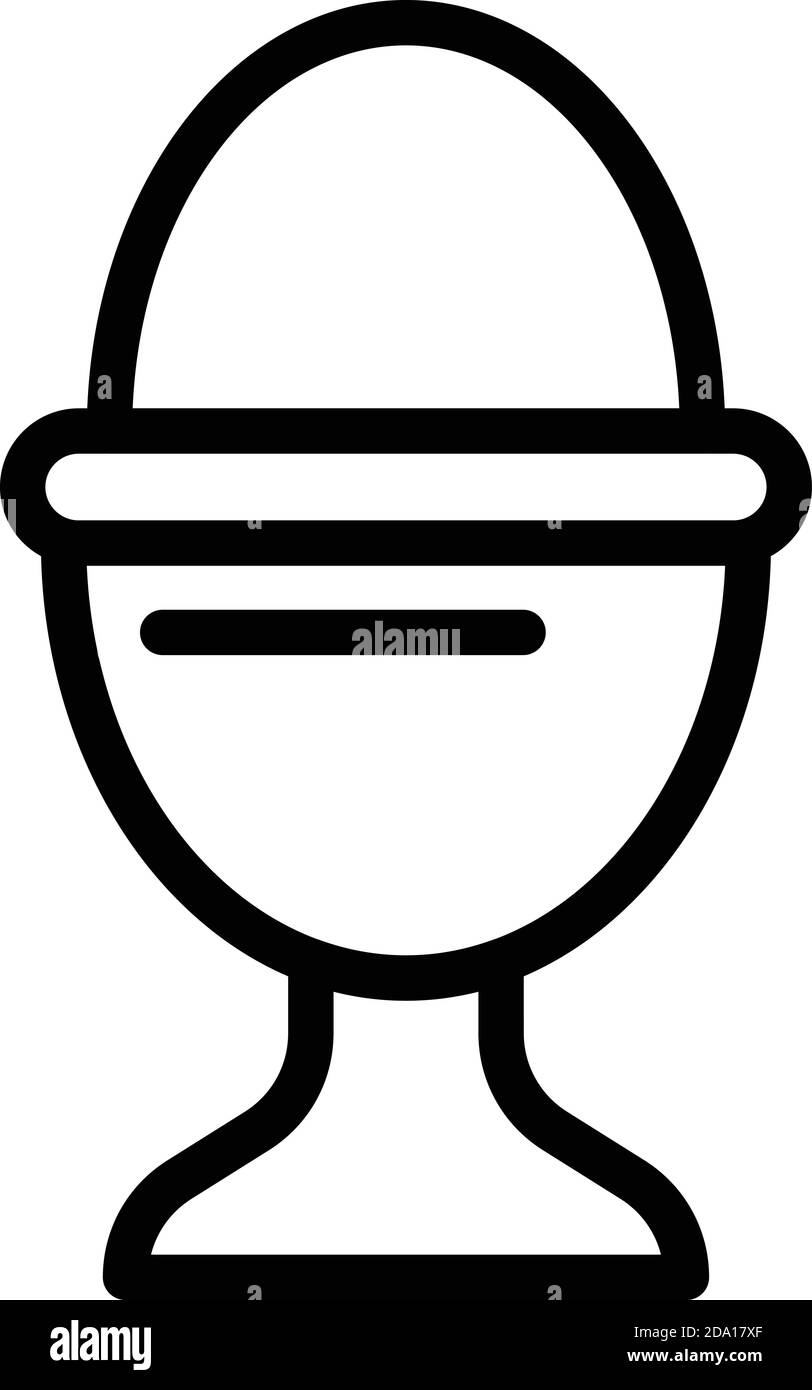Hard boiled egg icon. Outline hard boiled egg vector icon for web design isolated on white background Stock Vector