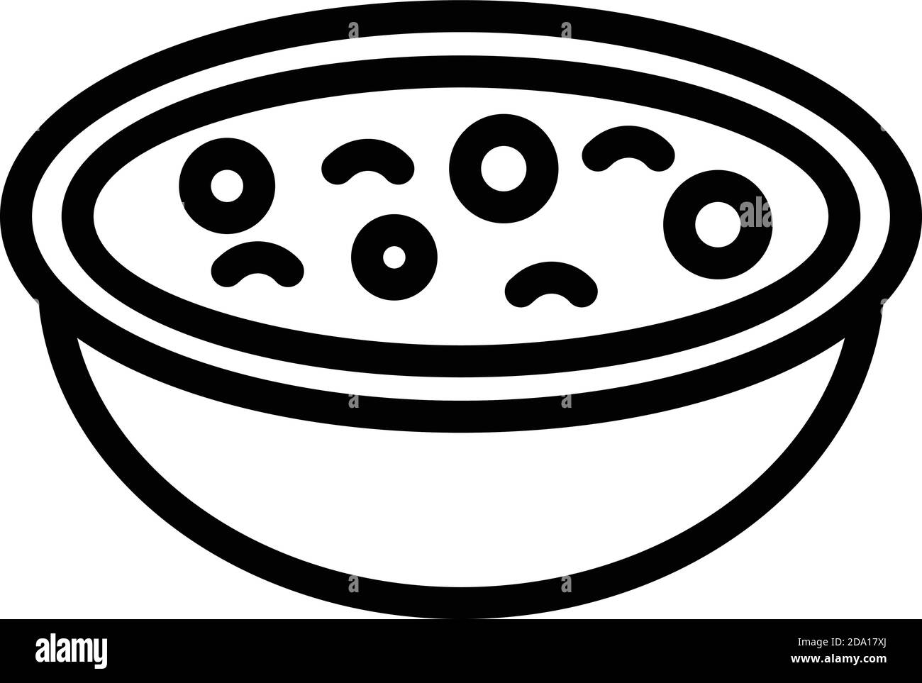 Asian Bowl Icon. Outline Asian Bowl Vector Icon For Web Design Isolated 