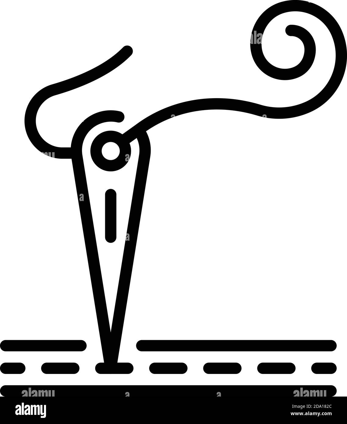 Needle icon. Outline needle vector icon for web design isolated on