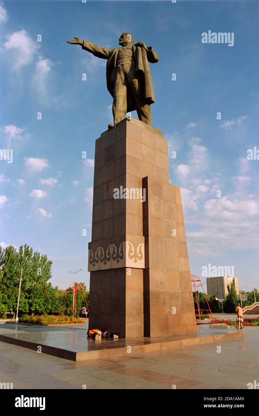 Lenin Statue, Ala-Too Square, Bishkek Stock Photo