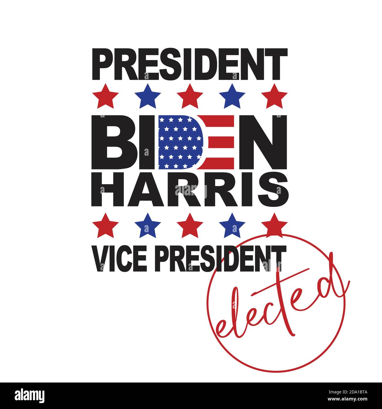 Biden Harris President Elected. United States of America Presidential Election design vector grunge style. Concept poster design template. Joe Biden Stock Vector