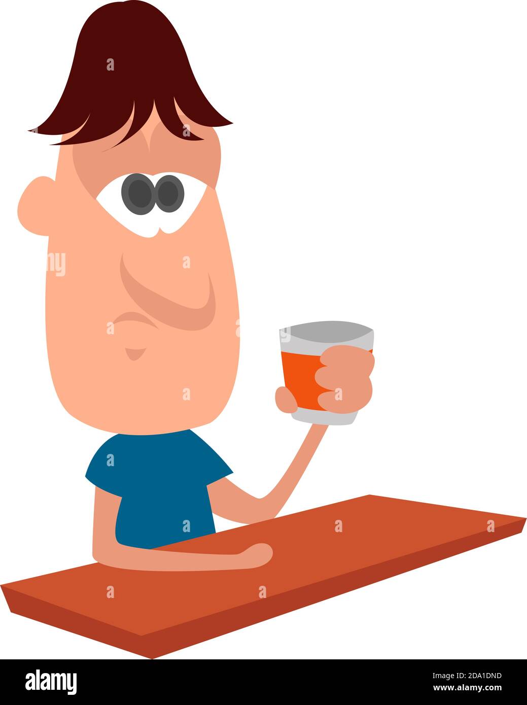 Man at  the bar,illustration,vector on white background Stock Vector