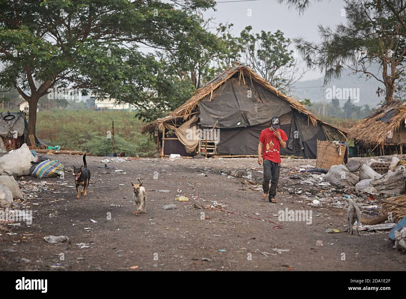 Mae Sot, Thailand. April 2012. Garbage dump on the outskirts of the city where Myanmar refugees live. Stock Photo