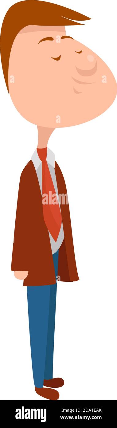 Boy wearing a red blazer,illustration,vector on white background Stock Vector