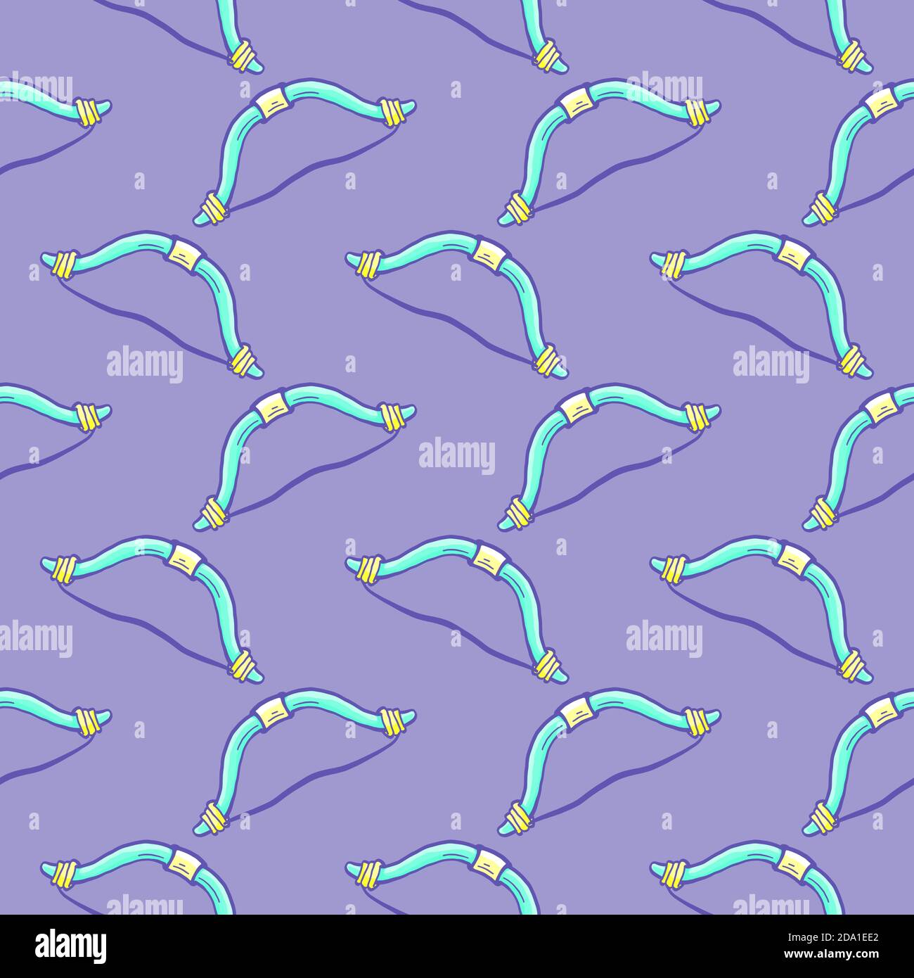 Blue bow , seamless pattern on a purple background. Stock Vector