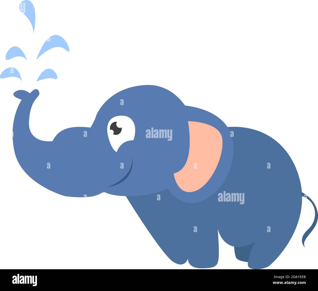 Blue elephant,illustration,vector on white background Stock Vector