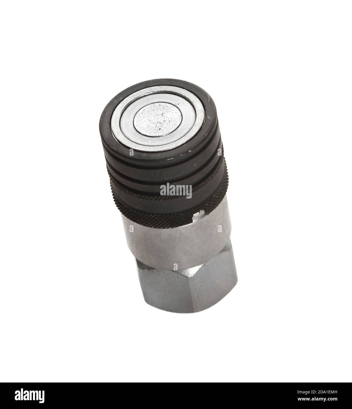 Metallic hose fitting tool isolated on a white background Stock Photo