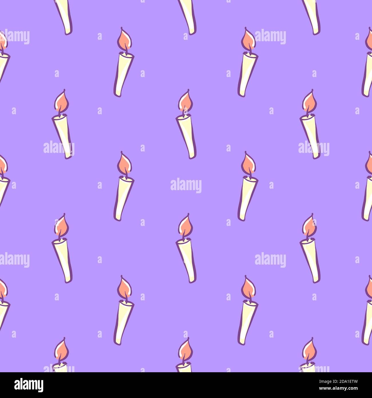 Candle Small Pattern Small candle, seamless pattern on a light purple background Stock ...