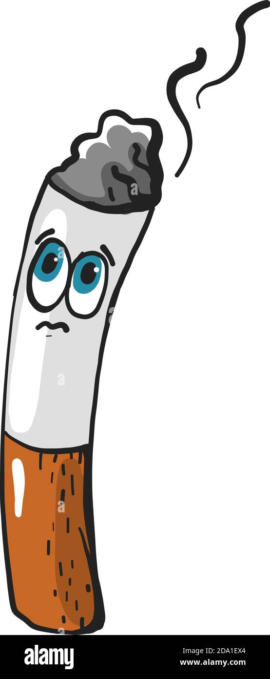 Cigarette with blue eyes,illustration,vector on white background Stock  Vector Image & Art