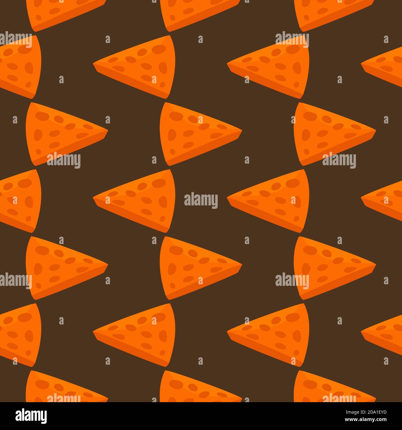 Slice of cheese , seamless pattern on a brown background. Stock Vector