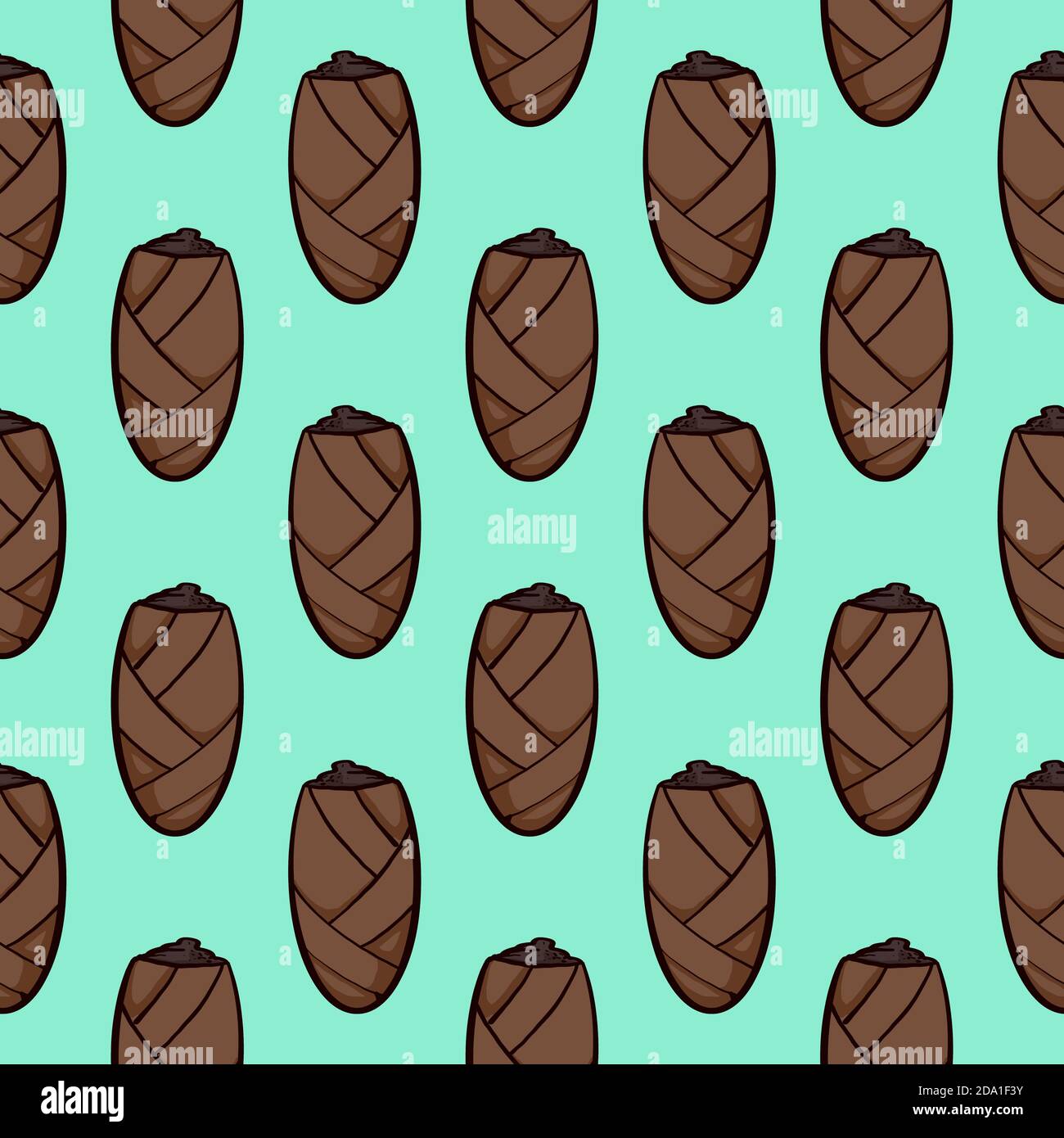 Old cigars , seamless pattern on a light blue background. Stock Vector