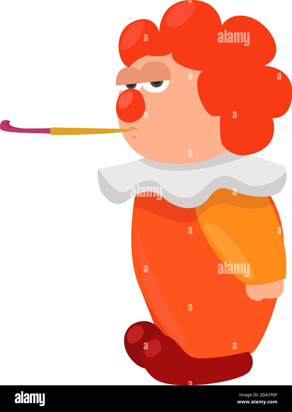 Sad clown,illustration,vector on white background Stock Vector