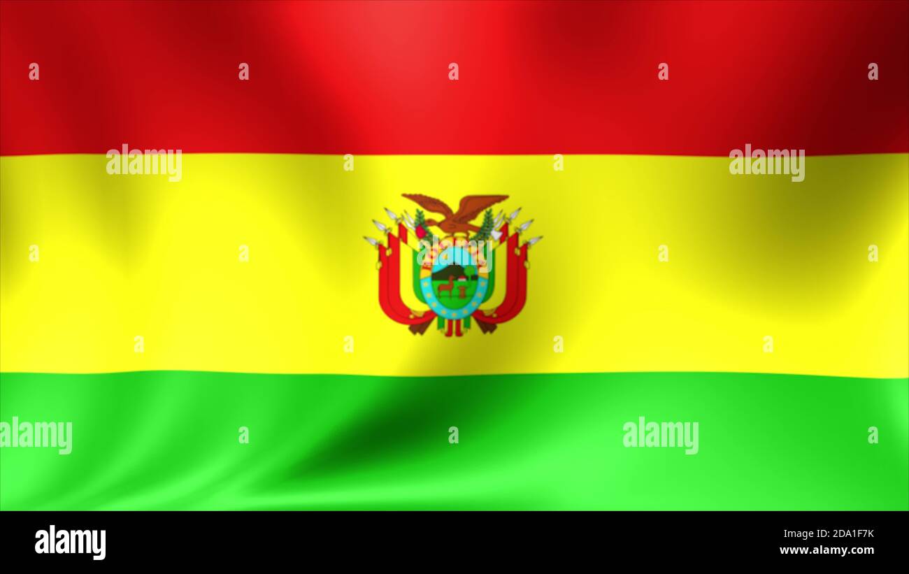 Bolivia national flag, new and different ripple effect. The is designed without angle. Stock Photo