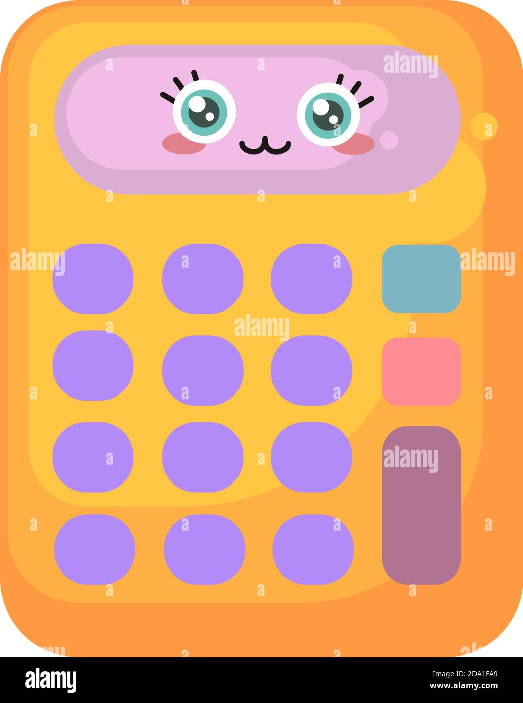 Yellow calculator,illustration,vector on white background Stock Vector