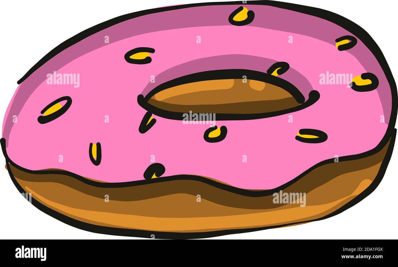 Pink donut chocolate sprinkles Stock Vector Images - Alamy
