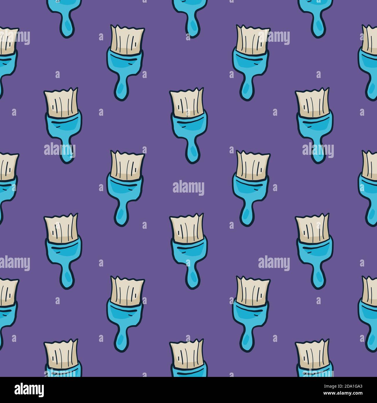Blue brush , seamless pattern on a purple background Stock Vector Image ...