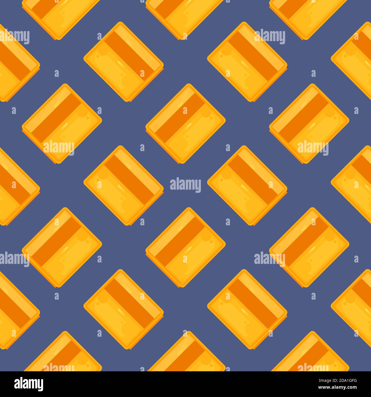Orange cupboard , seamless pattern on a dark blue background. Stock Vector