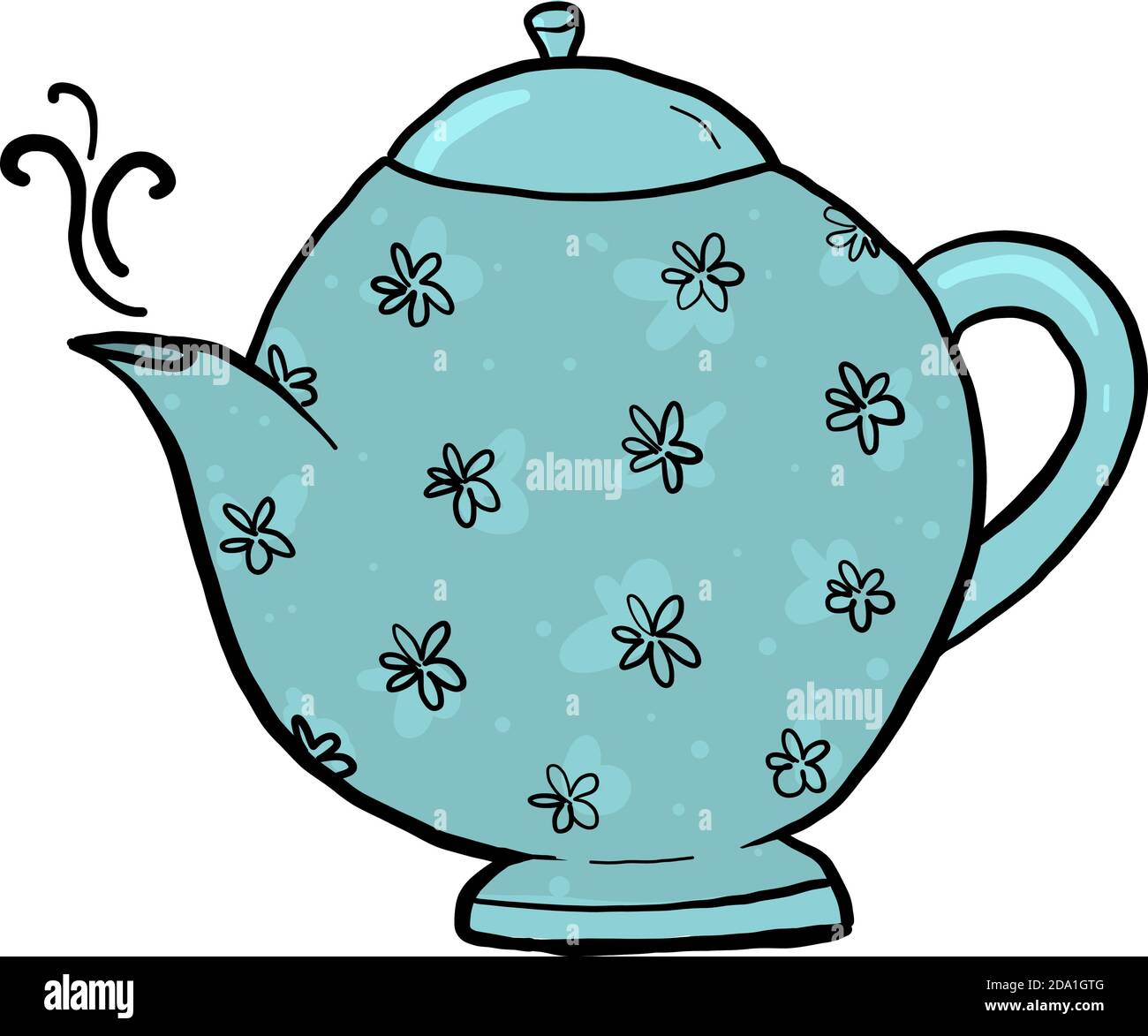 Blue teapot ,illustration,vector on white background Stock Vector Image