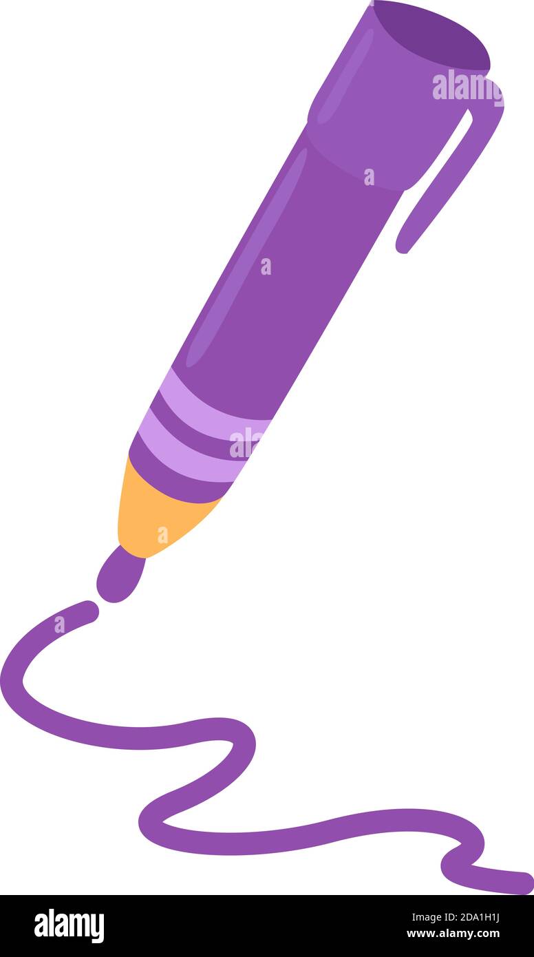 Purple pen ,illustration,vector on white background Stock Vector Image