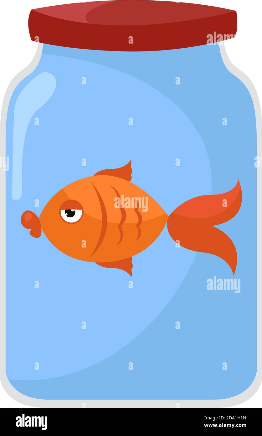 Fish in the jar ,illustration,vector on white background Stock Vector ...