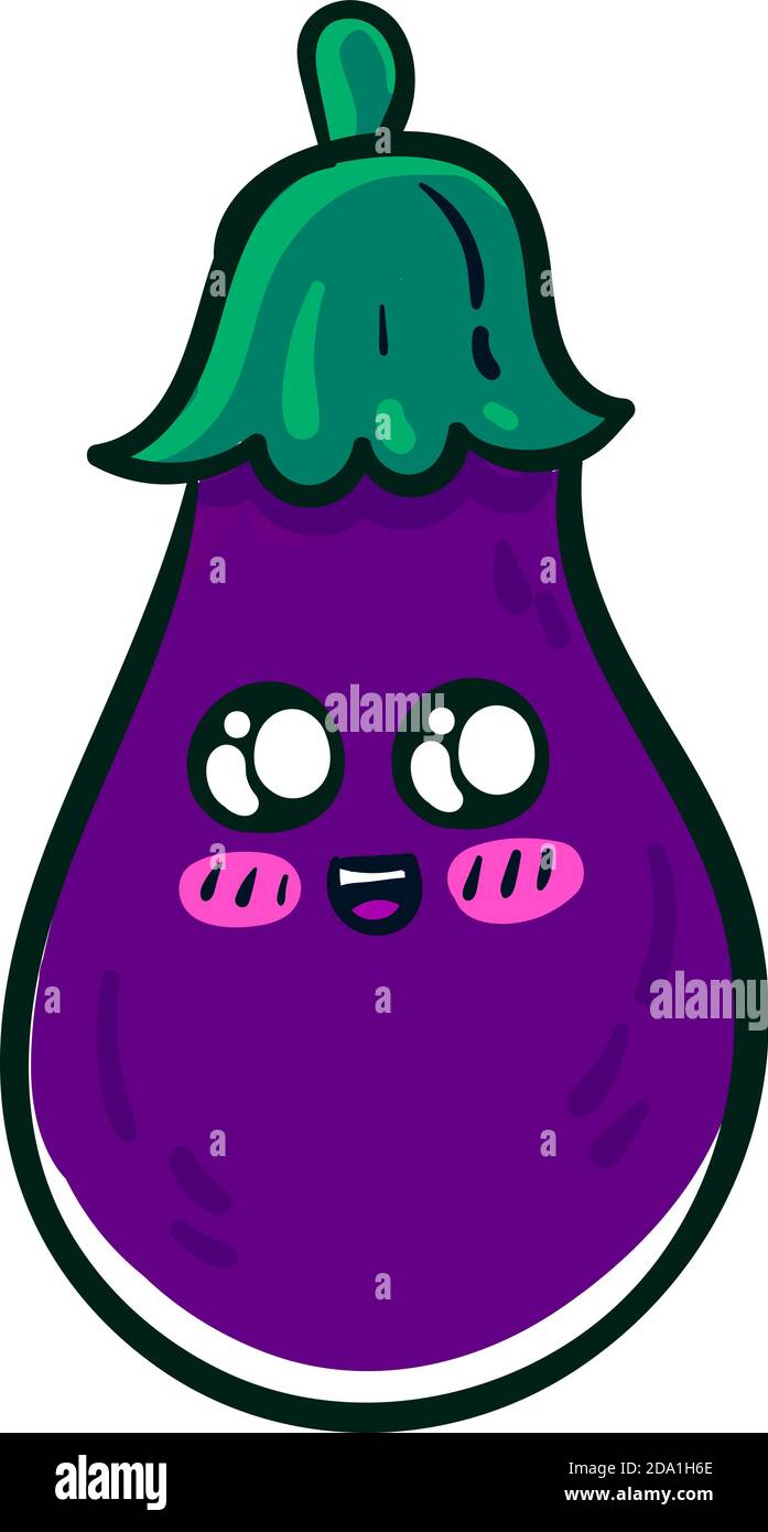 Cute eggplant ,illustration,vector on white background Stock Vector Image & Art Alamy