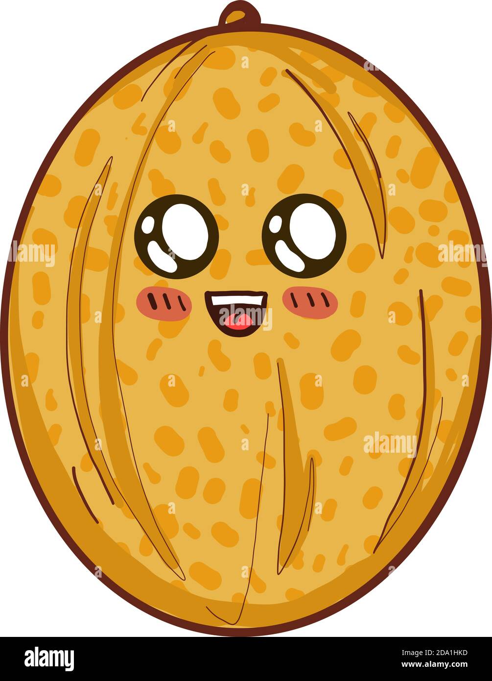 Cute melon ,illustration,vector on white background Stock Vector
