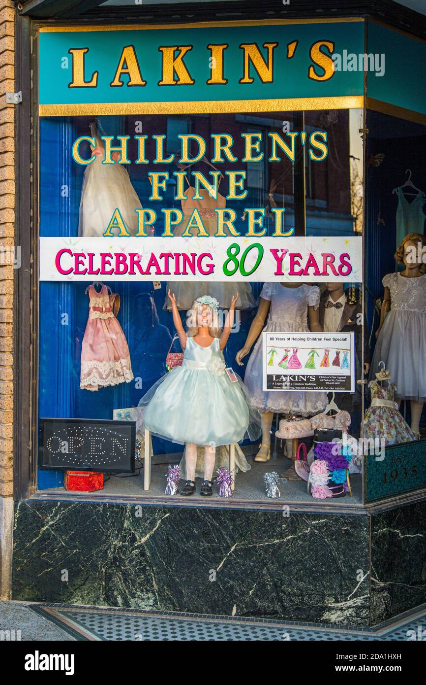Lakin's Children's Fine Apparel in Gardner, Massachusetts Stock Photo